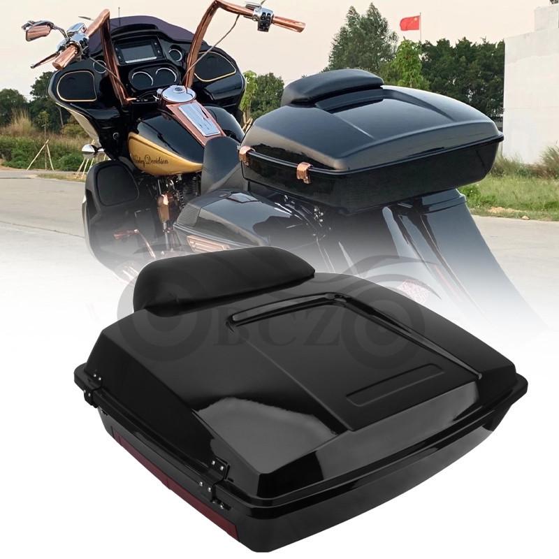 Harley Cruiser Motorcycle Rear and Side Storage Boxes - Black