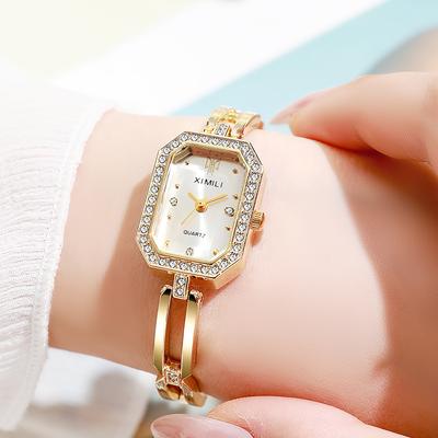 Relógios Femininos da Moda Nova Relógio de Quartzo de Luxo Relógio Quadrado Relógio de Pulso com Strass Relógios Femininos Casuais Relogio Feminino para Mulher
