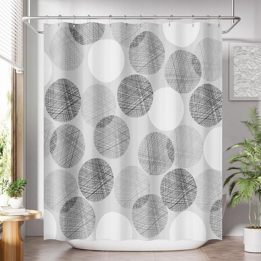 Shower Curtain Blue,Washable Cloth Ombre urtain Hooks, Rustic Waterproof Dark Sea Blue Farmhouse Shower Curtains for Bathroom