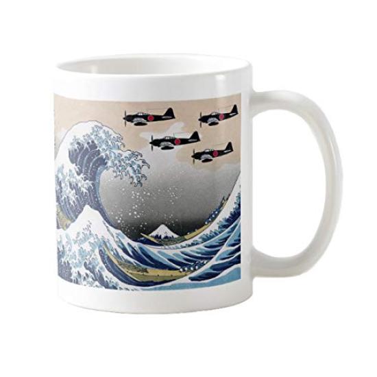 

Zero Fighter and The Great Wave Off Kanagawa Photo Mug Fighter Plane Mug (Japanese Series)