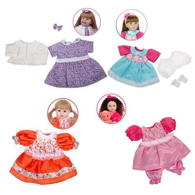 Mode Reborn Baby Kleid fit Für 22-23 zoll Puppe Kind DIY Spielzeug Puppe Kleidung Zubehör 4 farben können wählen