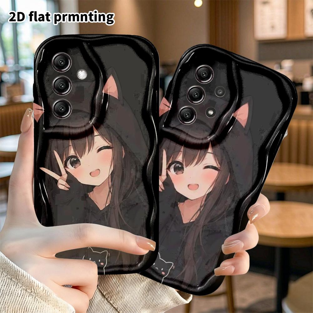 Phone case: 2D flat, suitable for Samsung Galaxy A34 A35 M05 M06 S20 S22 S21 FE Plus 5G, anime girl, perfect Christmas and Halloween holiday gift