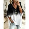 T-shirt da Donna Taglie Forti Scollo a V Maniche a Pipistrello Stampa Etnica Boemia Top Largo Estivo Comodo Traspirante Quotidiano Casual Stile Modellante