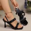 Women's Summer High-Heel Slide Sandals, Fairy Style Versatile Simple Elegant Casual Footwear.