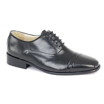 Mens Folded Cap Oxford Tie Leather Shoes