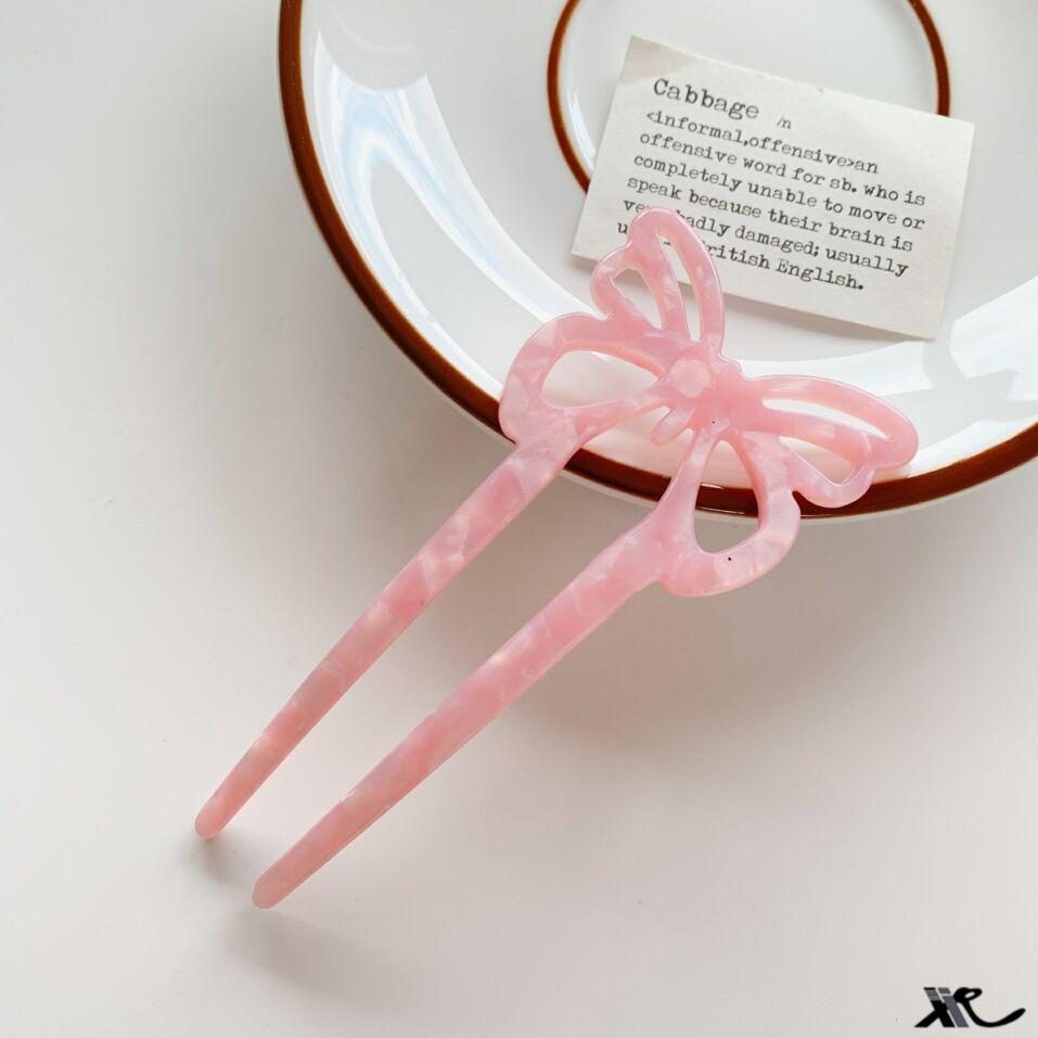 Butterfly Hair Stick, Fashionable and Casual Hair Stick, Women's Hair Clip, U-shaped Simple and Colorful Hair Accessory