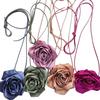 Vintage Rose Satin Flower Necklace & Hairband Choker - Versatile Women's Waist Accessory