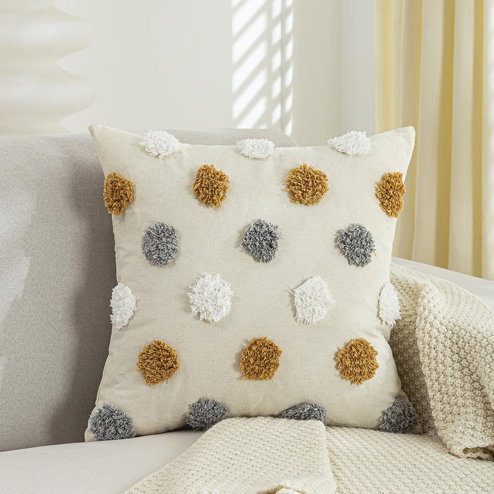 Bohemian Pillow Cushion Cover Geometry Embroidered Tassel Embroidery 45x45cm Pillowcase Living Room Sofa Home Decor