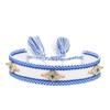 Eyes Woven Bracelets with Charms Stackable Wrap Fabric Bracelets