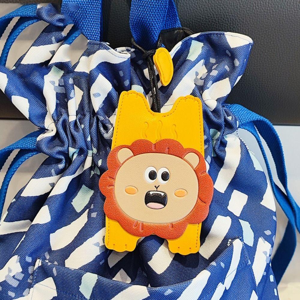 Protective Leather Keychain Anti-lost Lion Key Rings Cute Cartoon Key Holder  Gifts