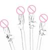 Funny Shaped Glass Straw Creative High Boric Acid Glass Straws Heat Resistant Reusable Kitchen Tool Party Supplies