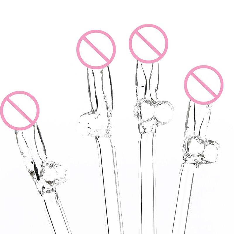 Zabawny kształt szklanej słomki Kreatywne słomki ze szkła o wysokiej zawartości kwasu borowego Odporne na ciepło, wielokrotnego użytku, przybory kuchenne, artykuły imprezowe