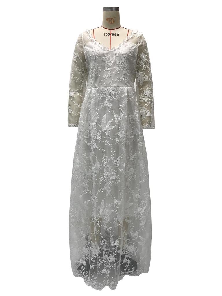2025 Spring European & American Off-Shoulder Bridal Wedding Evening Gown for Women