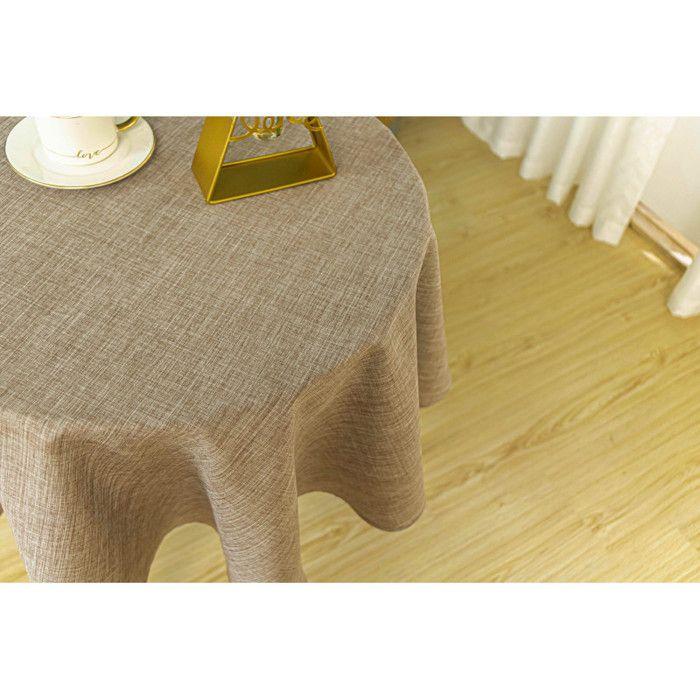Tischdecke fleckenabweisend uni rund Taupe 160 cm