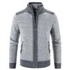 Zipper Closure Men Cardigan with Pocket Polyester Precisely Detail Men Sweater for Dating Wear