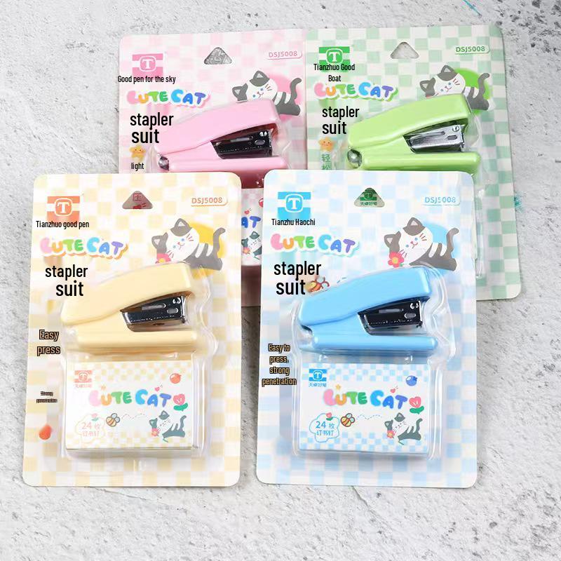 Tianzhu Portable Mini Cartoon Stapler Set - Cute Student & Office Binding Tool