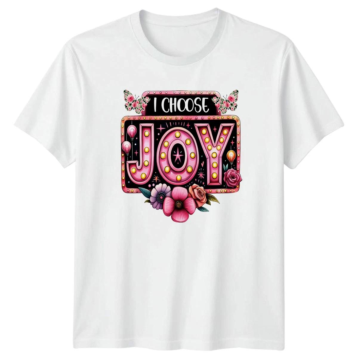 I Choose Joy Womens T-Shirt Retro Floral Inspirational Birthday Gift For Her S