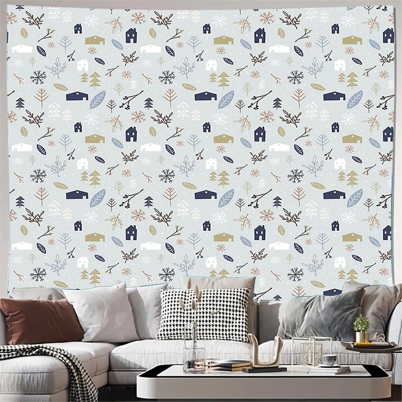 Bohemian Tapestry Wall Hanging Nature Forest Trees Leaves Pattern Home Decor Aesthetic Room Decor Bedroom Living Room Wall Art