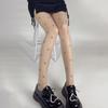 Women Sexy Ultra-Thin Sheer Silky Tights Japanese Sweet Bowknot Polka Dot Heart Printed See Through Pantyhose Stockings