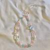 Cute Pink Love Heart Bowkont Beads Phone Chain Sweet Bear Hanging Rope Camera Lanyard Anti-lost Wrist Straps Bag Accessories