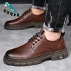 2025 spring new men's handmade online casual leather shoes men's retro trendy industrial shoes