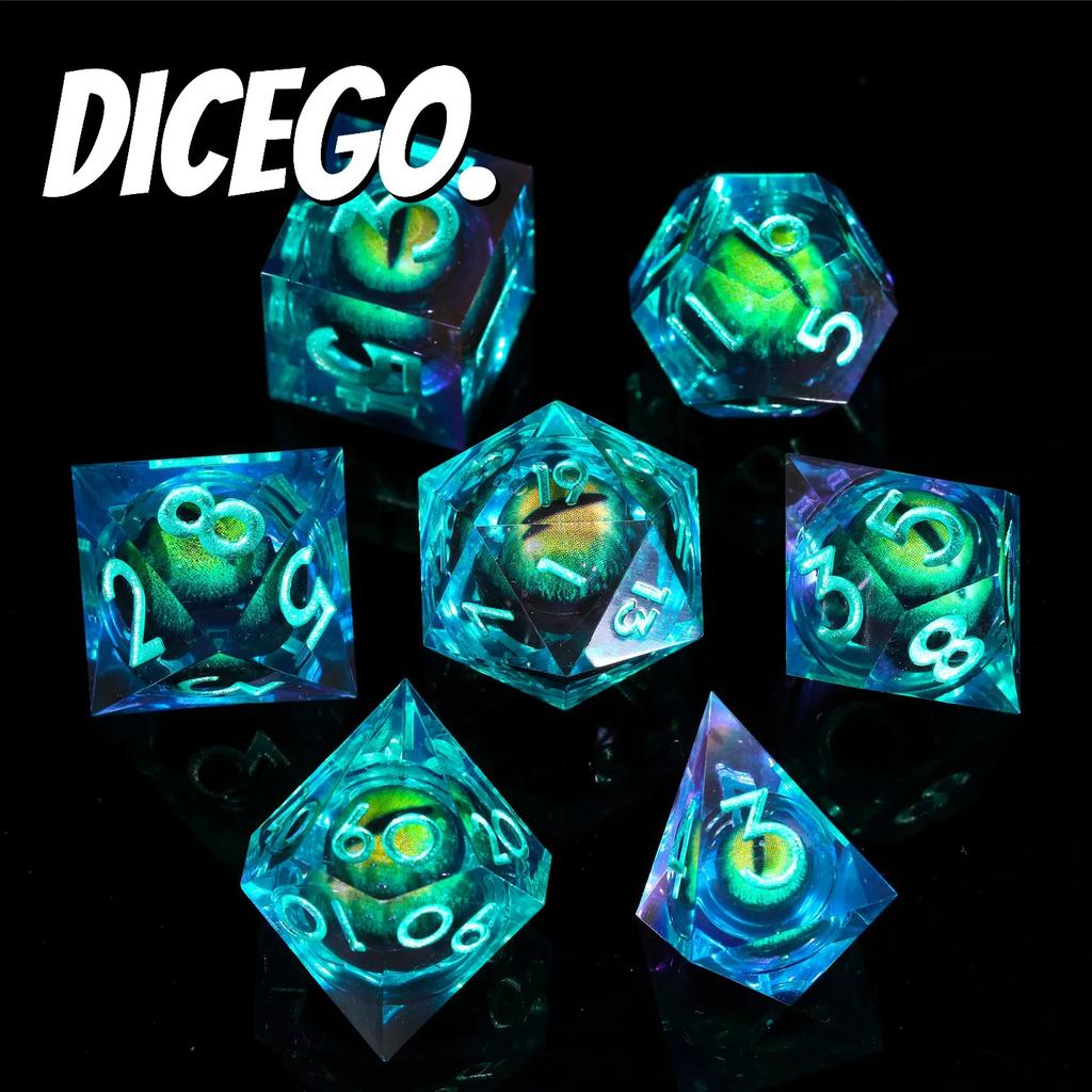 Spitzes Harz Longan Bewegliches Baldur's Gate Würfelset Dungeons & Dragons Brettspiel DND Cthulhu Laufgruppe