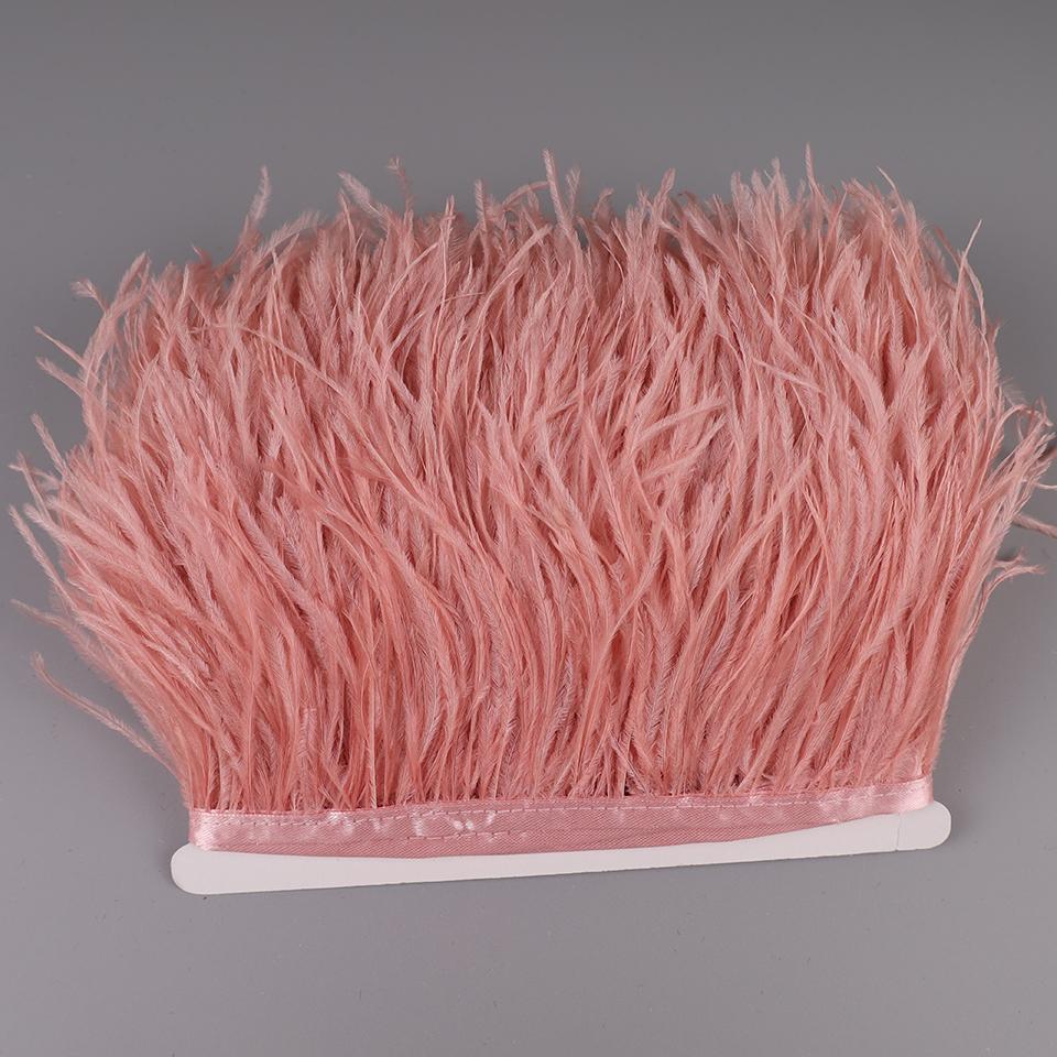 2M Pštrosí peří na stuze pro vyšívání šití do šatů ozdobné peří na pásce třásně pro oblečení