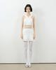 Leobyui Box Pleated Satin Skirt White