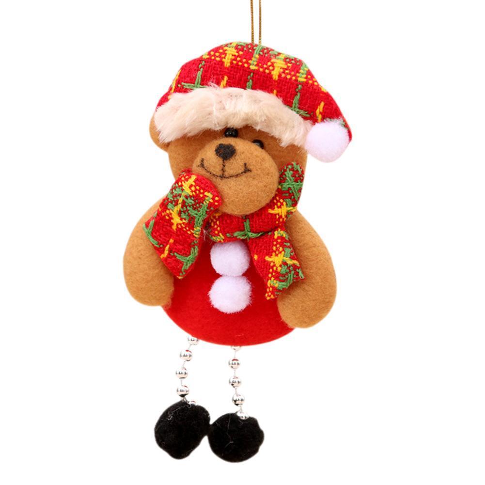 12/1Pcs Christmas Plush Doll Ornaments Santa Claus Snowman Xmas Tree Hanging Pendants Home Xmas New Year Party Decorations Gifts