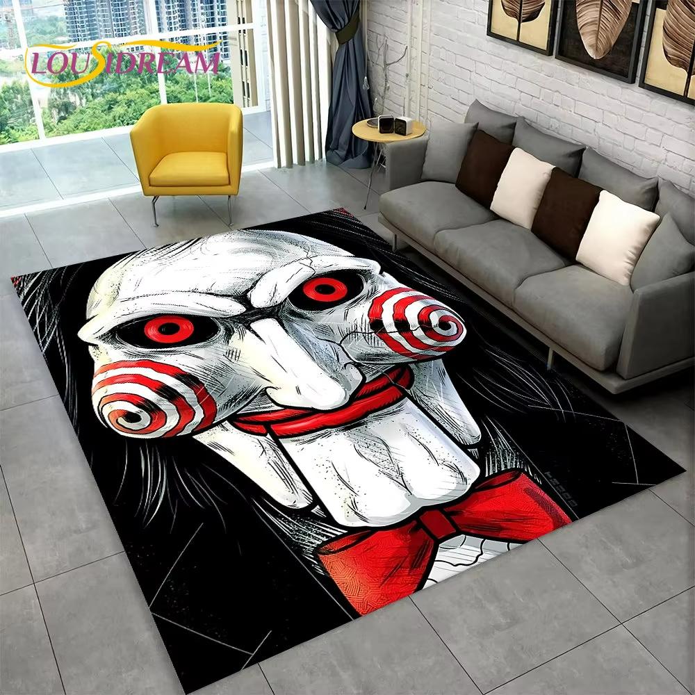 Horror Movie Chucky Print Carpet Creepy Halloween Rug for Living Room Bedroom Game Room Man Cave Decor Fan Gift Floor Mat