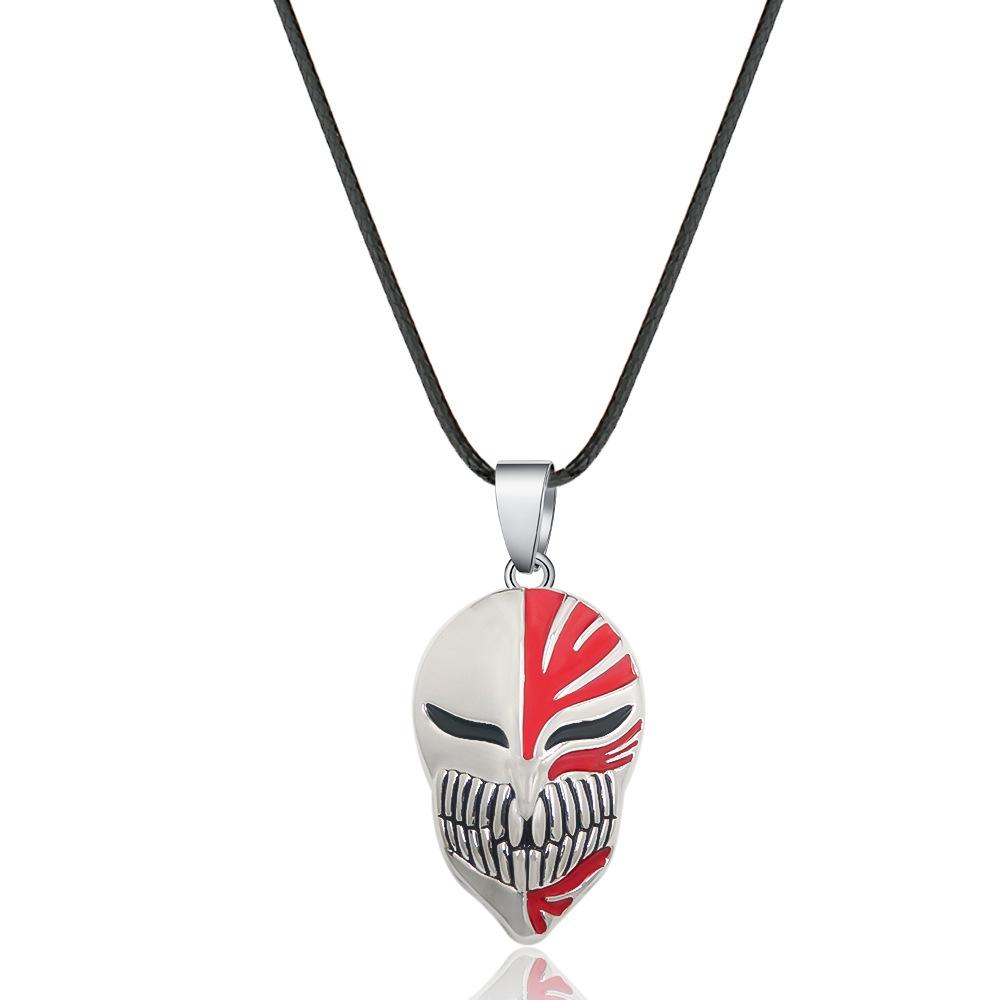 Anime BLEACH Kurosaki Ichigo False Mask Cosplay Necklace Keychain Grimmjow Necklace Cosplay Accessories Man Woman Jewelry Gifts