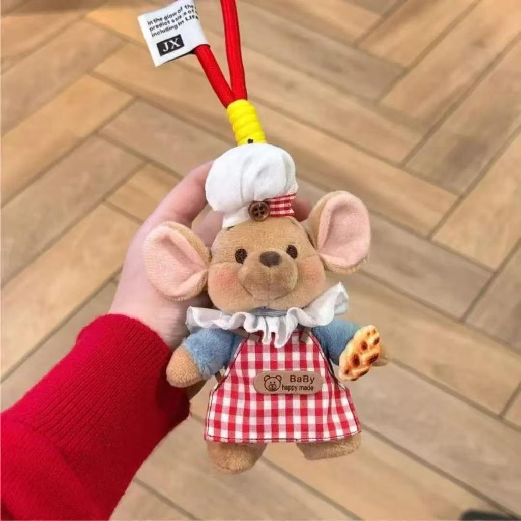 Cute Cartoon Roo Mouse Plush Toy Kawaii Smiling Mouse Doll Bag Pendant Stuffed Animal Movie Figure Plushies Birthday Gifts Girl