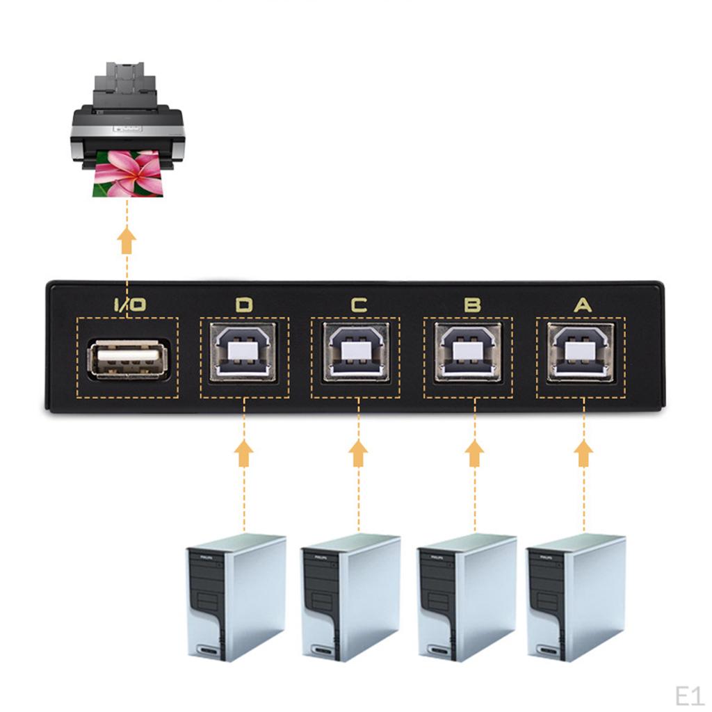 4Ports USB Manual Sharing Switch HUB Selector for Printer/HDD Drive