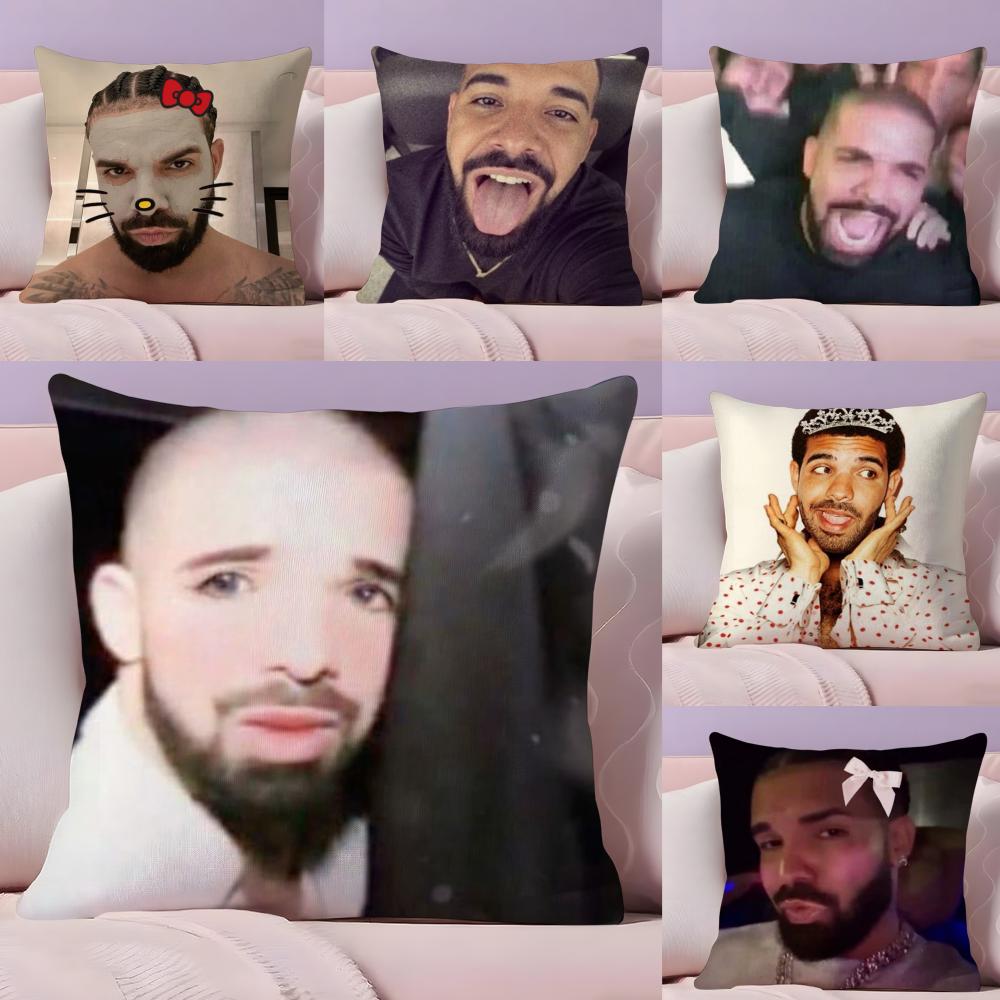 Funny Ddrake meme Pillow Case Silky Short Plush with Invisible Zipper Dustproof Sofa Cushion Cover for Home Decor