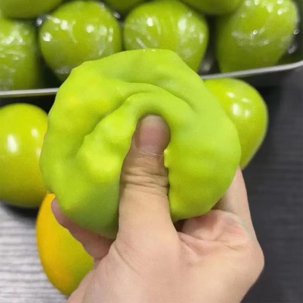 New Handmade Crispy Mango Squishy Stress Ball Crunchy Squeeze Fidget Toy Round Blocks ASMR Sensory Decompression for Adults