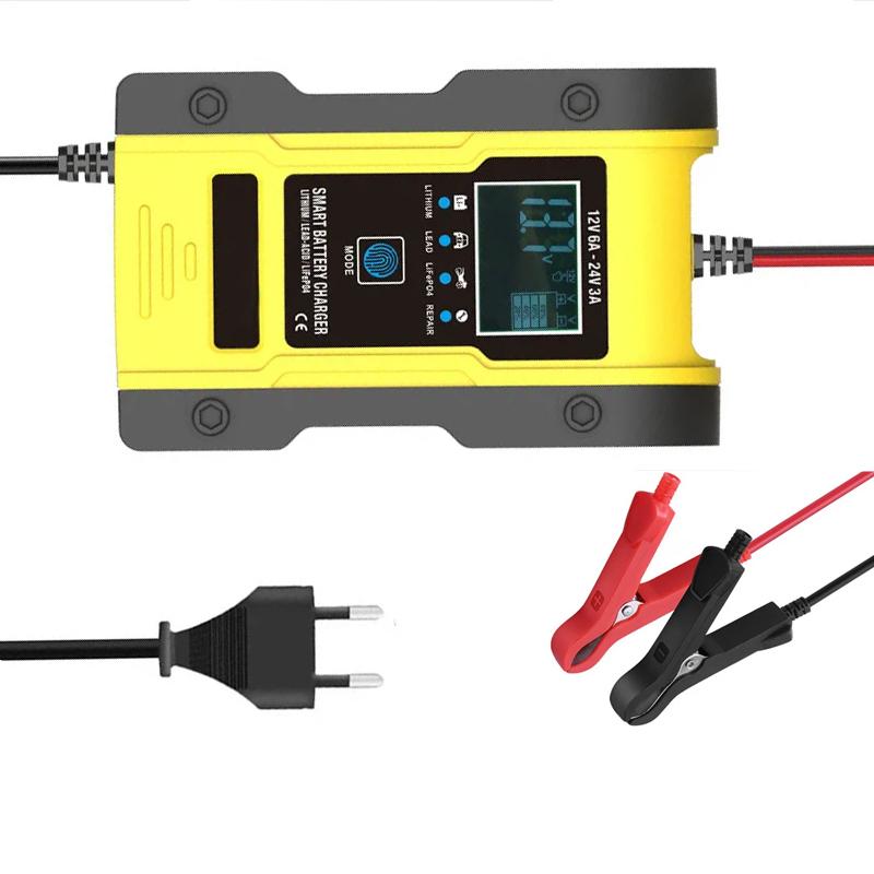 12V 24V nabíječka autobaterií 12V 6A nabíječka baterií údržba 7stupňové nabíjení autobaterie