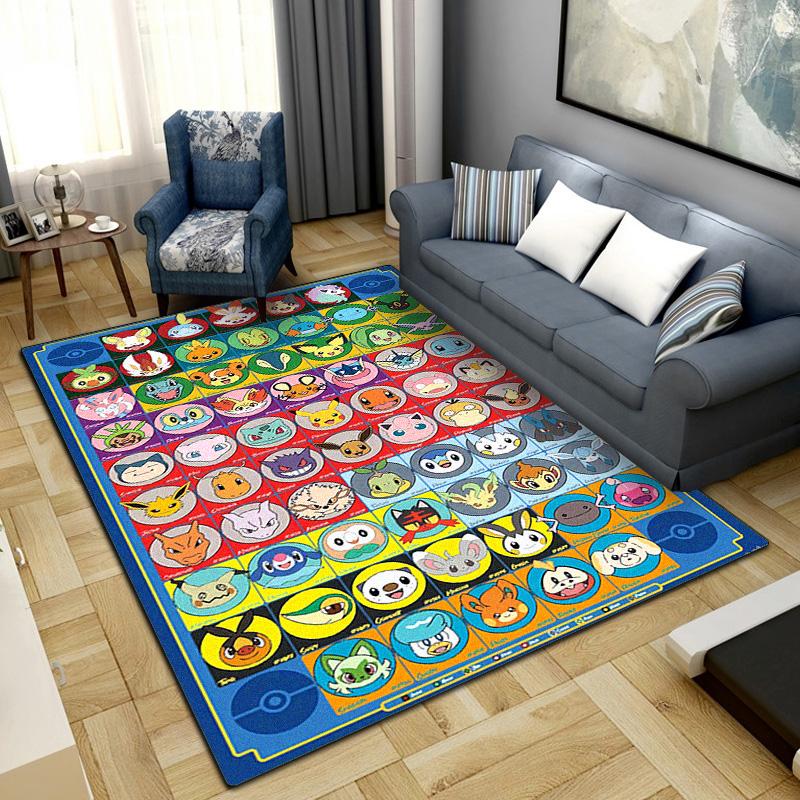 Pokemon Anime Pattern Print Rug Living Room Home Fashion Decoration Office Desk Chair Carpet LXR126