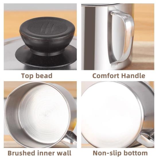 Contenitore Brocca in Acciaio Inossidabile per Olio con Filtro Lattina per Conservazione Olio da Cucina Gadget da Cucina per Conservazione Olio da Cucina Filtraggio