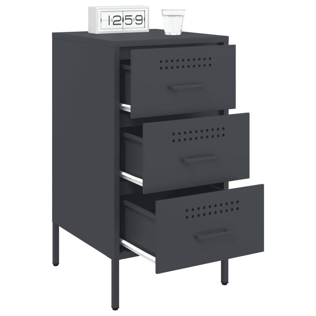 Nightstand Anthracite 36 X 39 X 68 Cm Steel