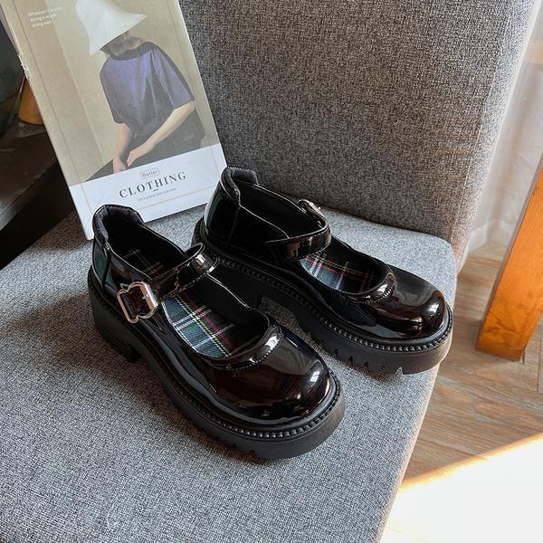 Shoes Woman Flats Modis Clogs Platform British Style Dress New  Creepers Retro Summer Preppy Rubber Rome Cotton Fabric Pu Ho