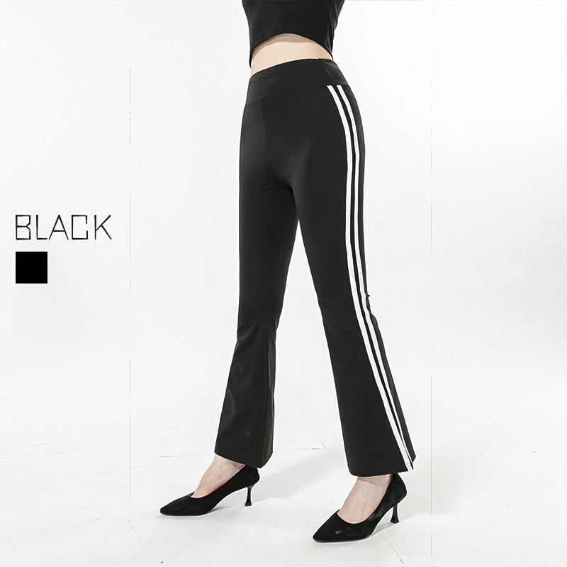 Temu High-Waisted Slimming Yoga Pants: Butt-Lifting, Striped Wide-Leg Flare Fitness Pants. Large
