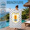 Fc Crest Design Printed Microfiber Beach Towel, Soft And Absorbent, Quick-Dry, Ideal for Summer Travel, Beach Essential, Swimming Pool
