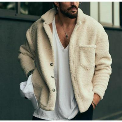 Neue Herbst- und Winter-Lammwolle-Manteljacke Herrenjacke