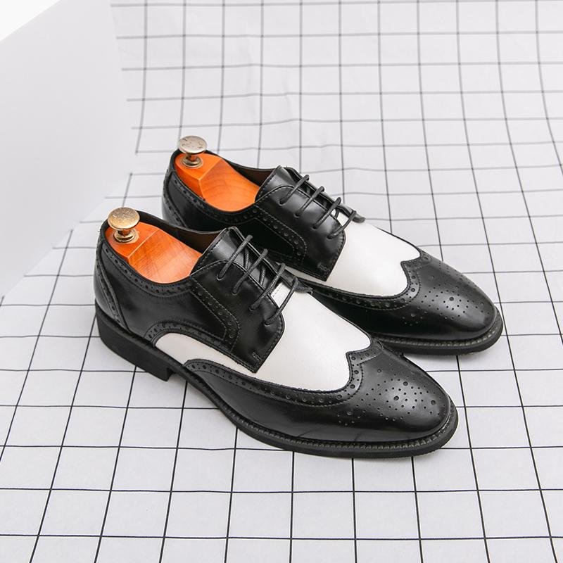 

Модная Роскошная Мужская Деловая Обувь Брок из Кожи Черная Коричневая На шнуровке Деловая Мода Маленькая Кожаная Обувь для Джентльменов Мужской Размер 38-46 46