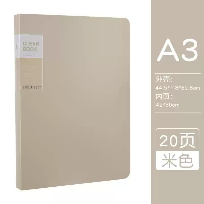 File Folder  A3  20/30/40/60 Pocket Picture Album Document Bag  8k Folder Art Work Collection Organizer Office Student Supplies