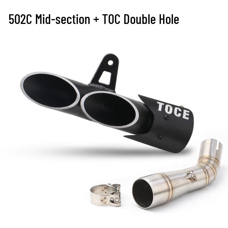Compatible Mid and Rear Pipe Exhaust for Benelli Leoncino 500, Jinpeng TRK502, Big Devil 502C.