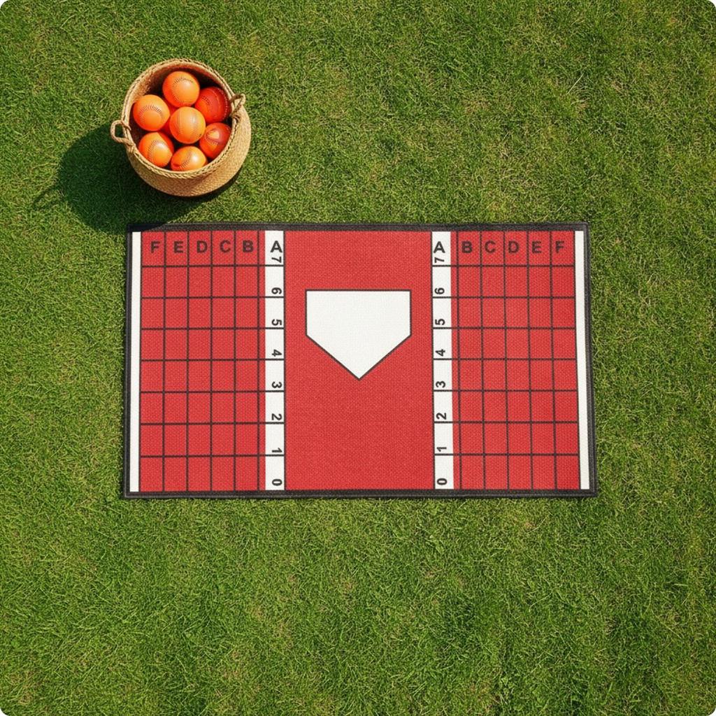 Mat Sturdy Batting with Home Plate Wipe-Clean for Backyard Practice