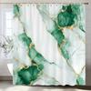 Cortina de Ducha con Impresión Flow Art Mármol Verde, Cortina de Ducha Decorativa para Baño, Cortina de Ducha Impermeable con Ganchos