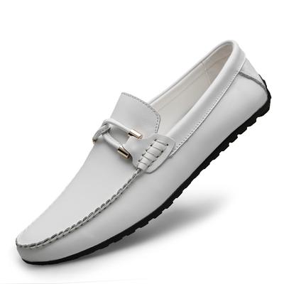 Talla Grande 45 46 Mocasines de Cuero Genuino Zapatos Casuales para Hombre Blancos Slip-On Planos para Hombre Mocasines Calzado Masculino Zapatos De Hombre