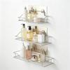 Food-grade Steel Bathroom Wall Container Shelf Holder Rack Punch-free Kitchen Bathroom Toilet Wall Hanging Storage Rack